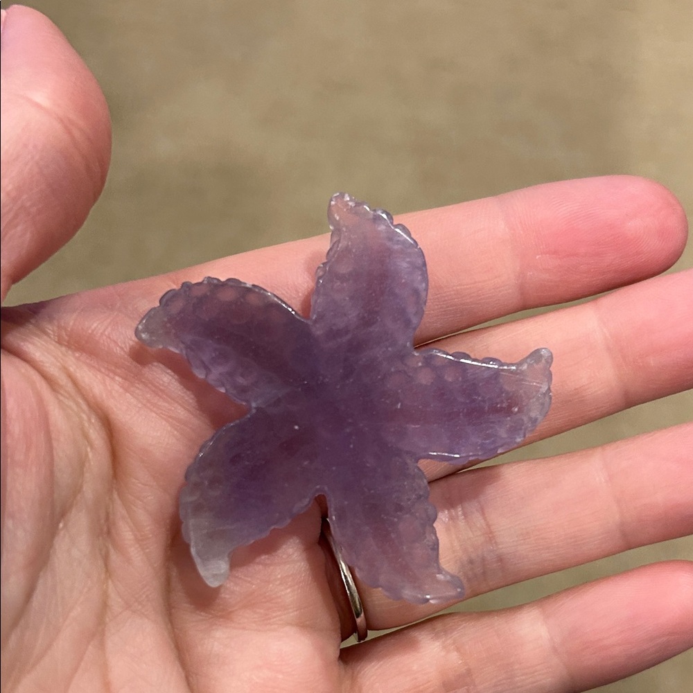 Lavender Fluroite Starfish Crystal Figurine - Picture 7 of 9